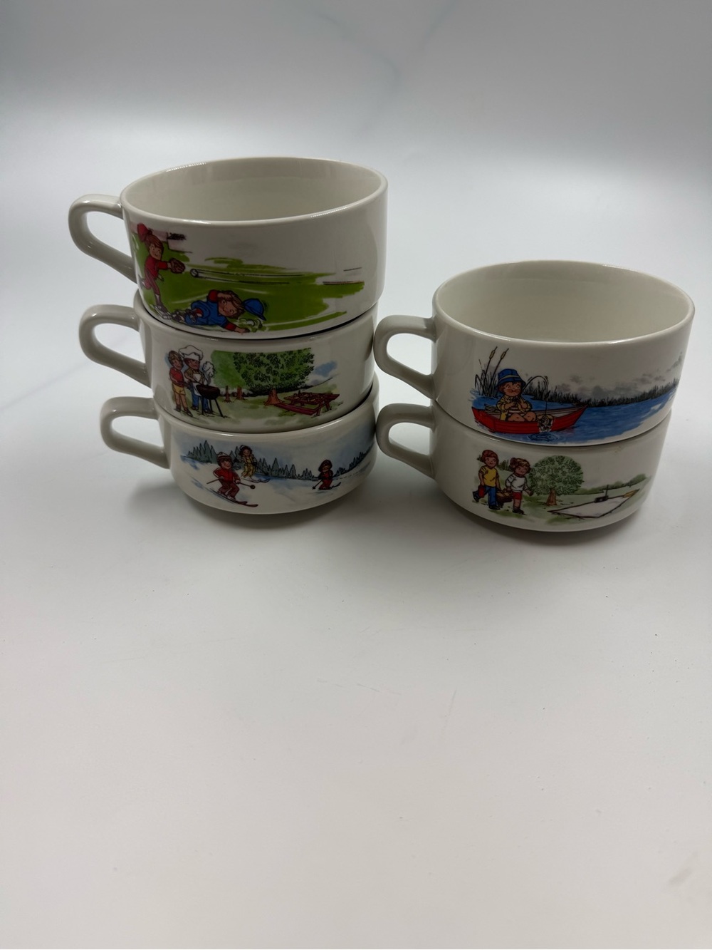 Vintage Campbells soup kids soup mug/bowl x 5